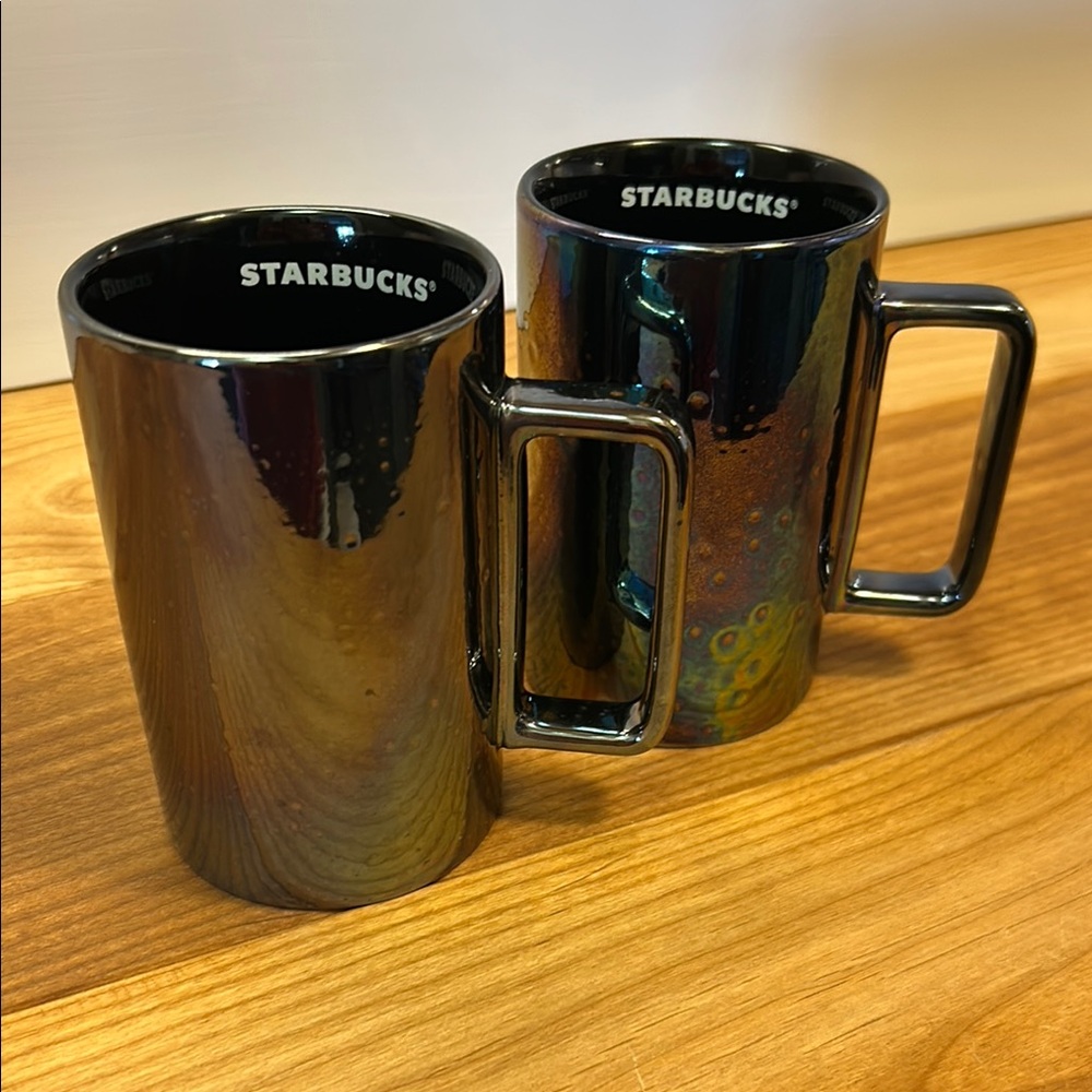 Starbucks Iridescent Black Mugs